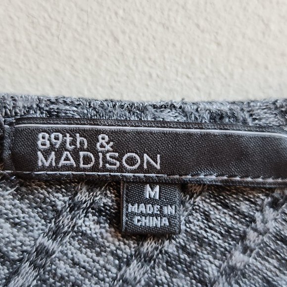 89th & Madison Gray Angled/Ribbed Scoop Neck Jersey Size Medium - Picture 8 of 14